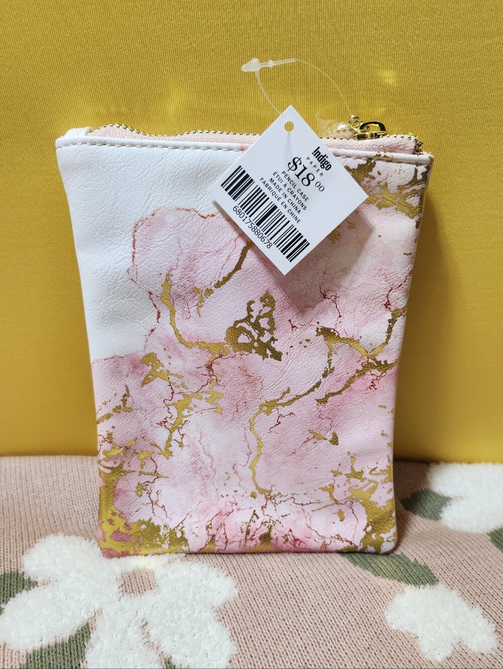 Indigo Chapters Pencils Case 2 Pencils.  Zippered Pouch Rose Gold Gloss New 2012